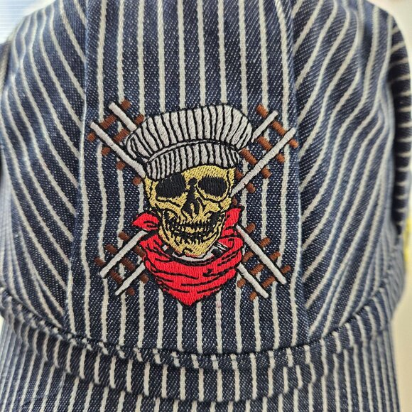 Choo Choo Mikeys Hell On The Rails Engineer Hat Skull & Crossbones Embroidery - Picture 7 of 11